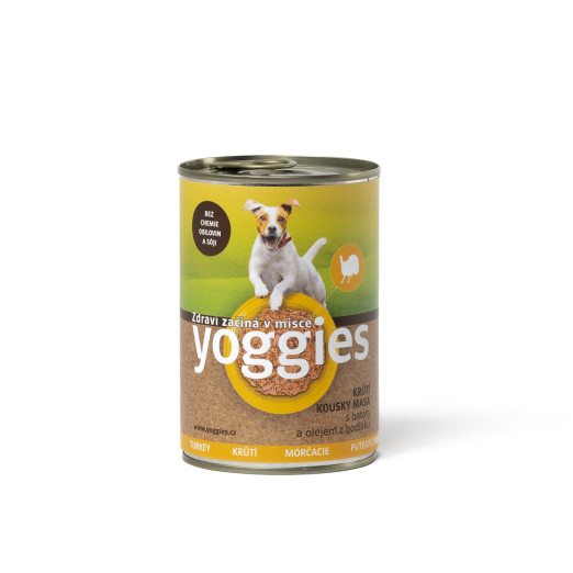 400g Yoggies krůtí konzerva s batáty a bodlákovým olejem