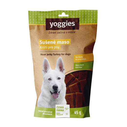 Yoggies Sušené krůtí maso pro psy (proužky) 45g