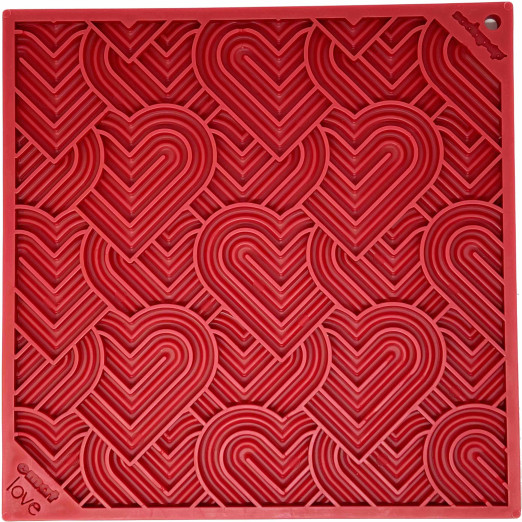 SodaPup Love Lízací podložka, červená – 20 x 20 cm